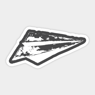 White Retro Paper Airplane Graphic Sticker